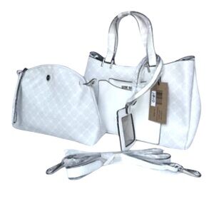 NWT 3 Piece Set Steve Madden:Satchel+Pouch+Card Holder with Shoulder Strap